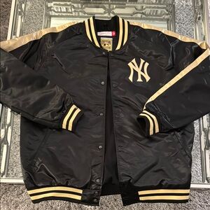 Mitchell & Ness Black and Gold Varsity Bomber Jacket worn once.